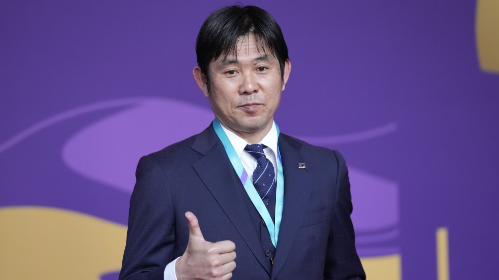 森保一盼望帶領日本爆冷贏德國及西班牙,爭取打入十六強。 AP