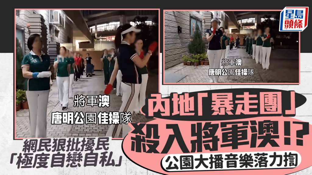 內地「暴走團」殺入將軍澳？公園大播音樂落力揈 網民狠批擾民：極度自戀自私