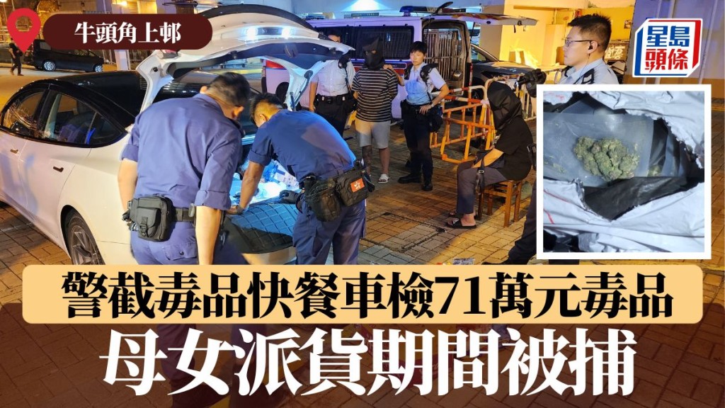 警牛頭角截毒品快餐車 檢71萬元大麻花等毒品 母女派貨期間被捕