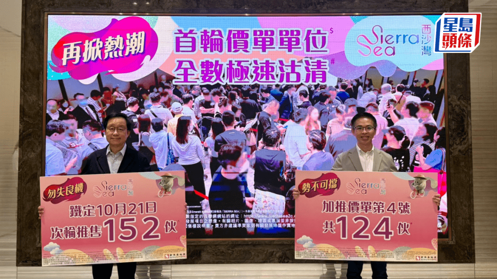 西沙SIERRA SEA 2C(2)期今招標沽花園特色戶 周三推價單128伙 每呎均價1.46萬