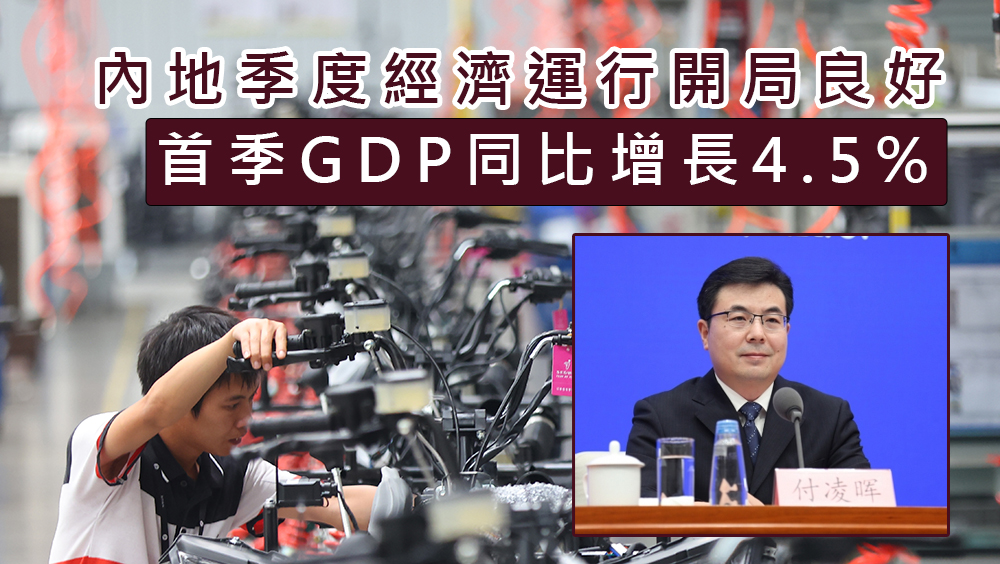 國家統計局:一季度經濟運行開局良好。