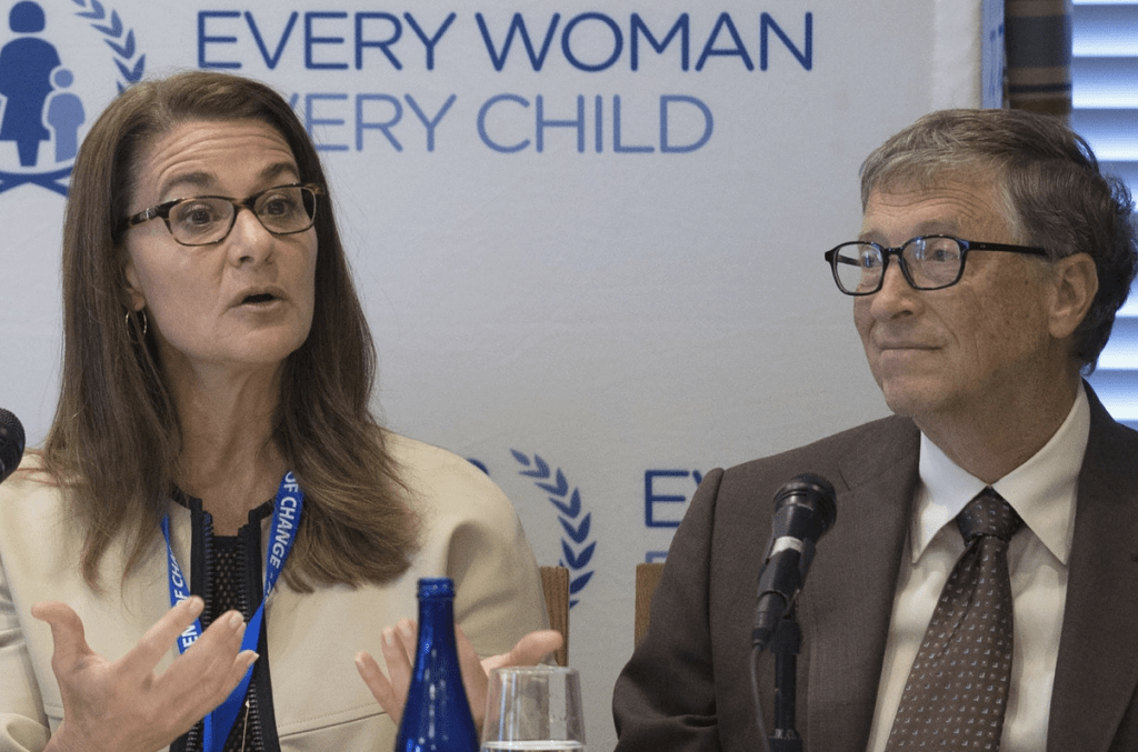 2015年9月24日,比爾蓋茨和梅琳達於紐約出席記者會。路透社 2015年9月24日,比爾蓋茨和梅琳達於紐約出席記者會。路透社