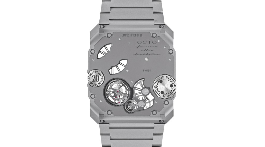 Bvlgari Octo Finissimo Ultra Tourbillon ,機芯:BVF 900手上鏈。 Bvlgari Octo Finissimo Ultra Tourbillon ,機芯:BVF 900手上鏈。