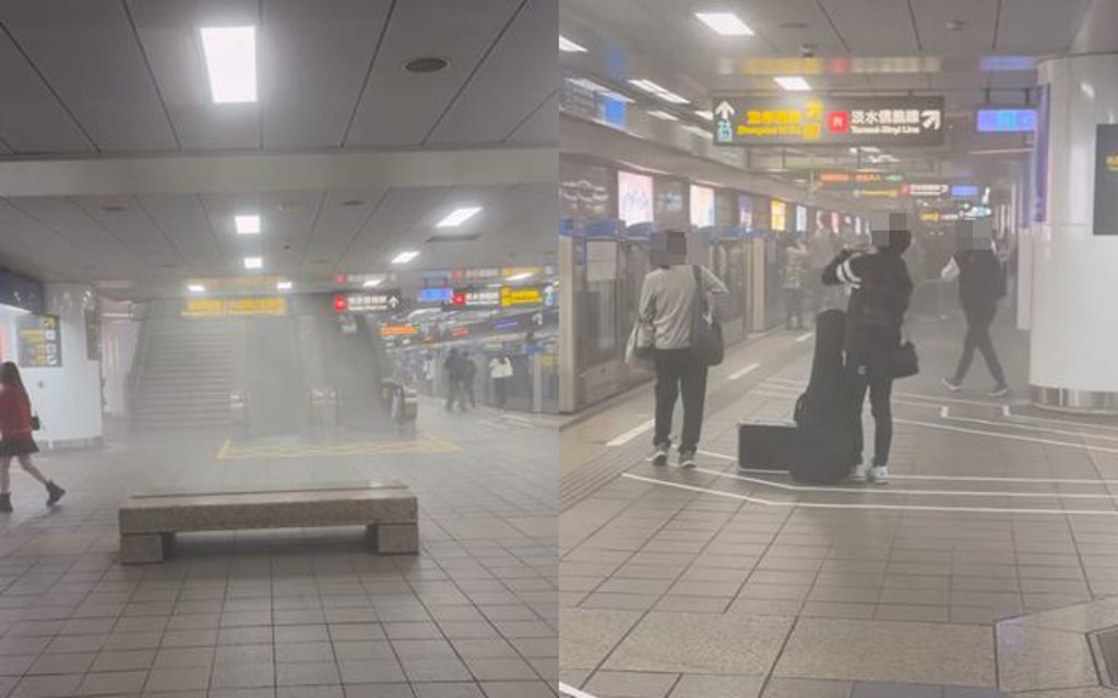 台北車站狂徒丟煙霧彈。 中時