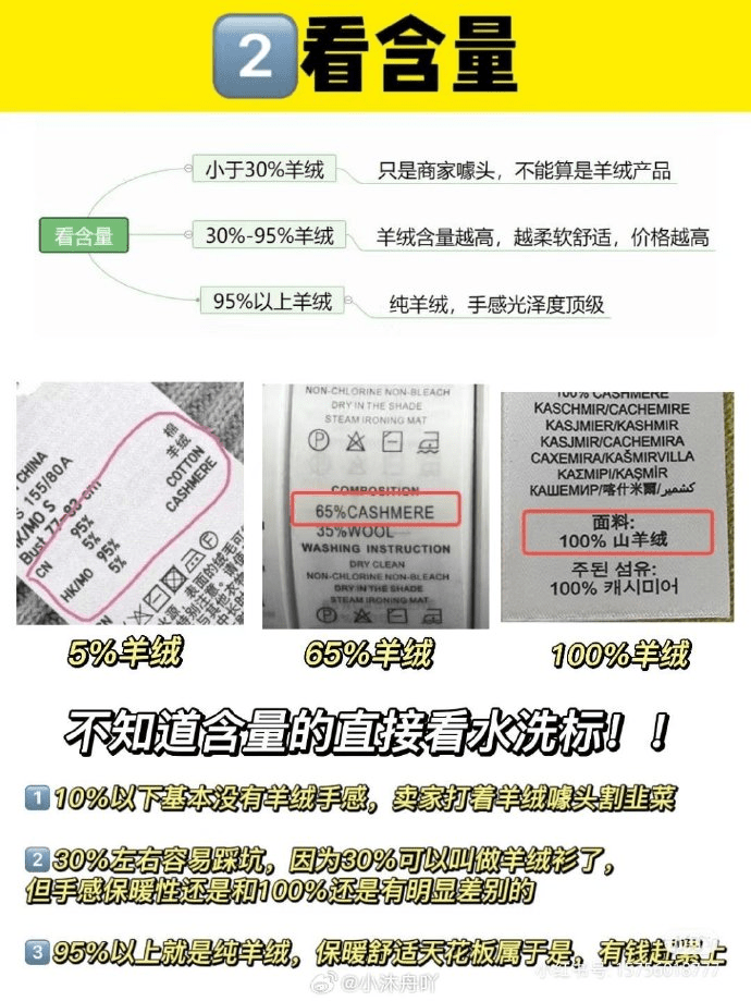 網傳鑒別山羊絨衫真假方法。