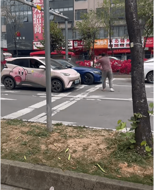 比亞迪司機喝止平治離去。fb：港車北上自駕遊同樂會