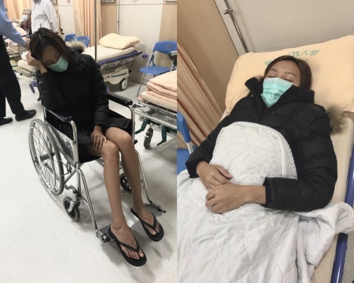 何佩瑜於車禍受傷送院。
