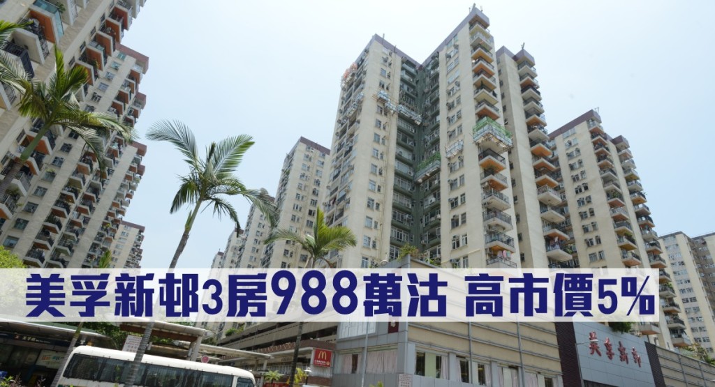 美孚新邨3房988萬沽。