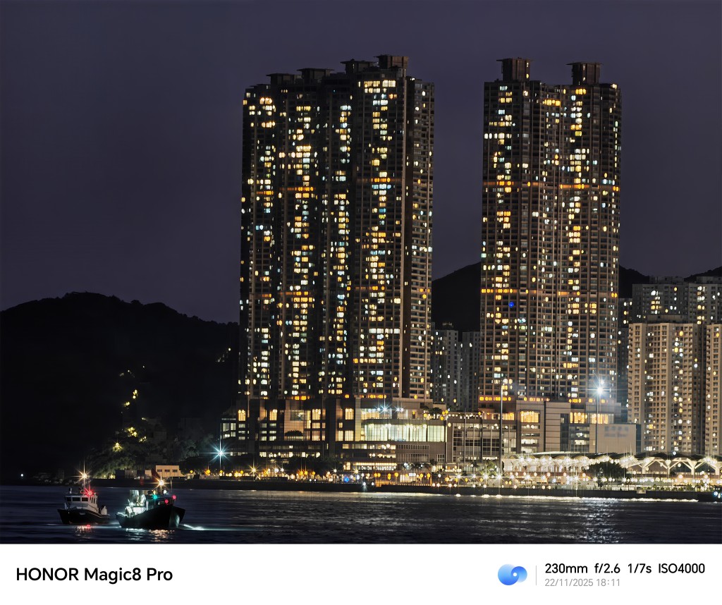 另一幅10倍夜攝同時拍出星芒效果，不用添加濾鏡或後製。