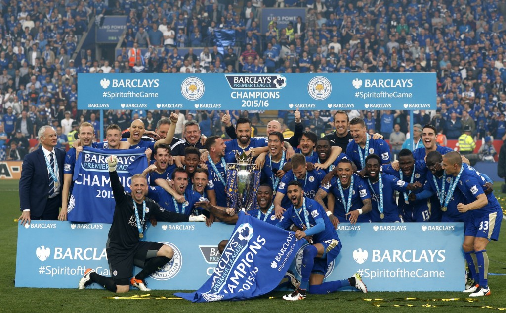 李斯特城10年前於英超奇蹟奪冠。法新社