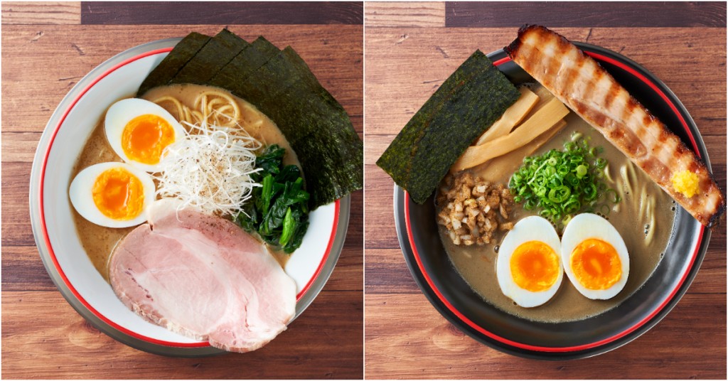 酱油豚骨拉面（$72，左）、煮干豚骨拉面（$78，右）