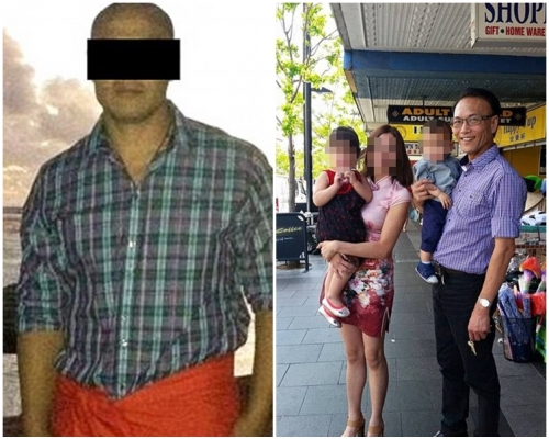 悉尼男子Arthur Kelekolio(左)被指是律師Ho Ledinh(右, 紫衣男子)被殺案的槍手。
