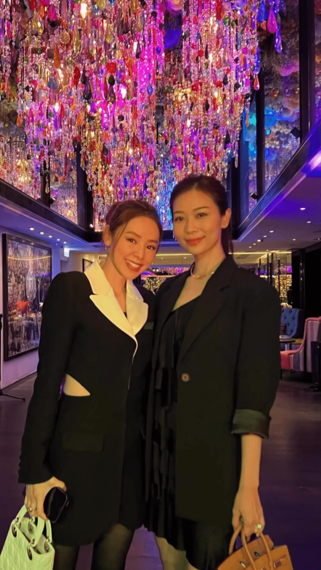 谭凯琪（左）上月底与杨秀惠一起出席晚宴。