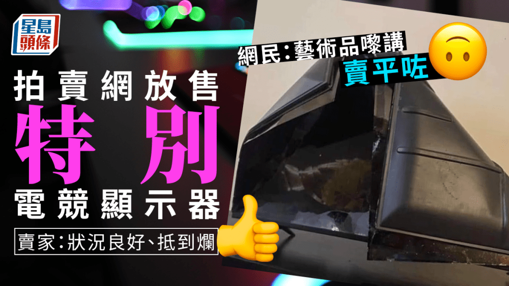 有賣家在拍賣網站上放售「特別」的電競顯示器。Carousell圖片/示意網圖