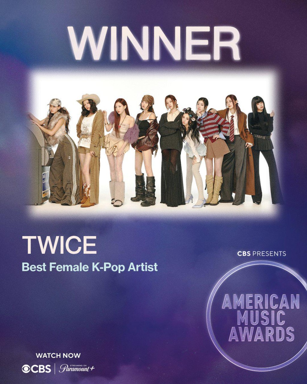 TWICE贏得最佳K-Pop女歌手。 TWICE贏得最佳K-Pop女歌手。
