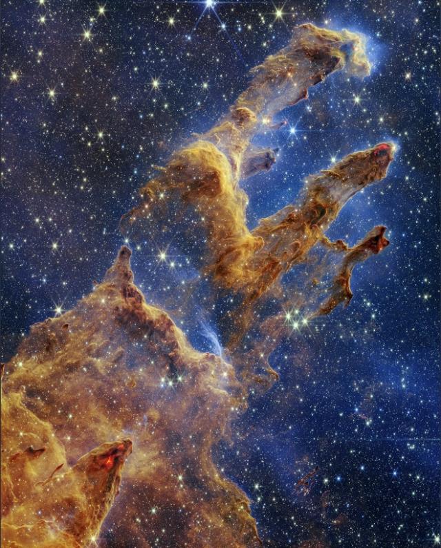 韦伯太空望远镜捕捉到“创生之柱”的壮丽奇观。 资料图片