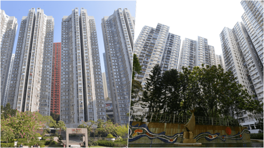 汇景花园（左）17座及城市花园（右）10座早前被纳入强检。资料图片