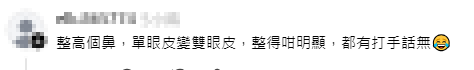 網民留言質疑甄敏芳昔日與現時樣貌有出入，質疑她「單眼皮變雙眼皮」並高調整鼻。