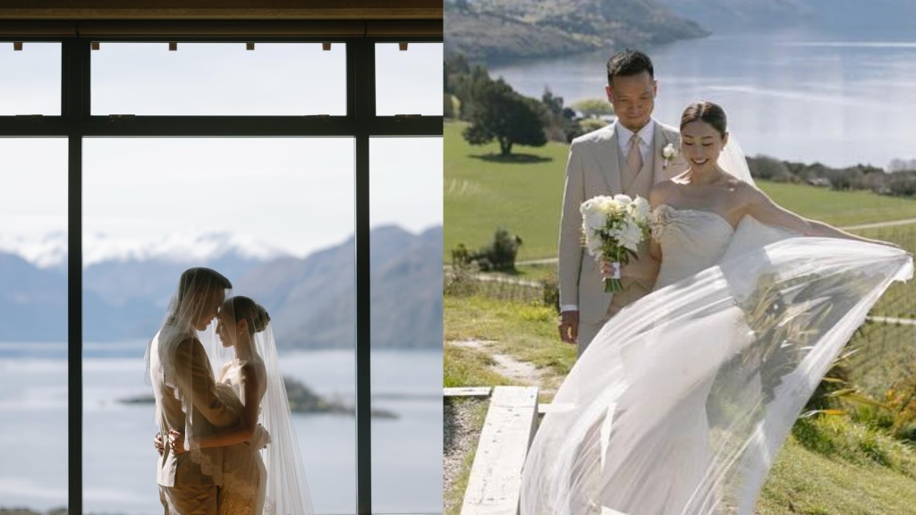 胡定欣結婚｜絕世美景結婚場地曝光   湖邊成婚極具法式浪漫   胡定欣戴閃爆鑽戒簡約婚紗配珍珠耳環：好時辰先找到你