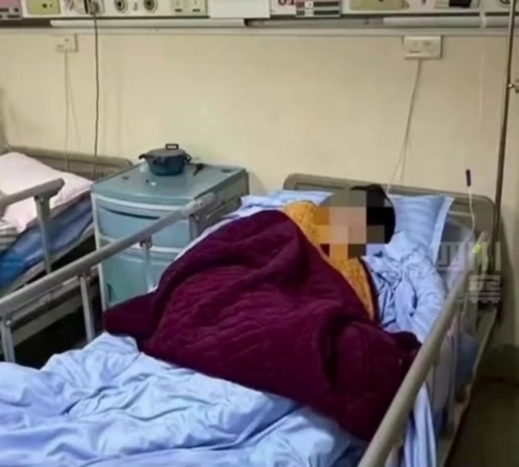 姓尹老婦還躺在醫院病床上。網圖