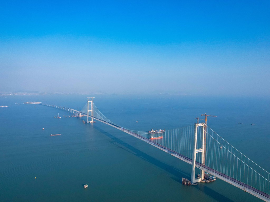 连接深圳至中山的深中通道，又名「深中大桥」，被誉为是大湾区又一个超级工程