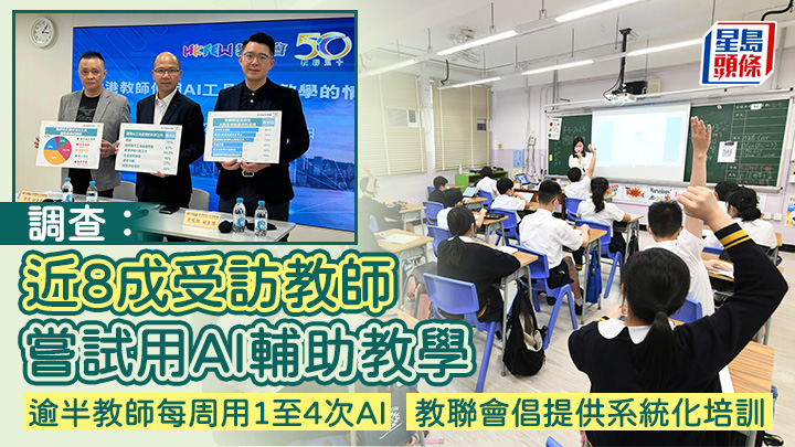調查:近8成受訪教師 嘗試使用AI輔助教學 教聯會倡提供系統化培訓