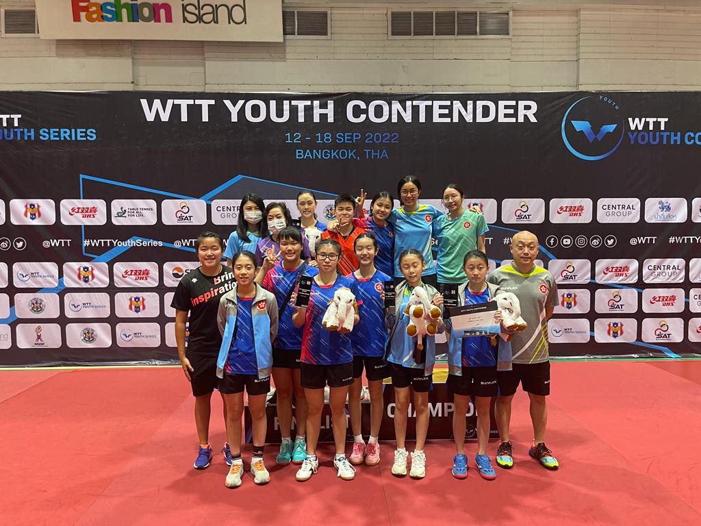港乒于WTT泰国青少年赛大丰收。香港乒总提供图片