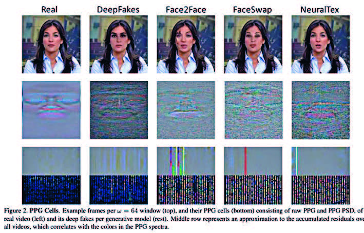 图片来源：U.A. Ciftci, İ.Demir and L.Yin, " How Do the Hearts of Deep Fakes Beat? Deep Fake Source Detection via Interpreting Residuals with Biological Signals," 2020 IEEE International Joint Conference on Biometrics (IJCB),2020