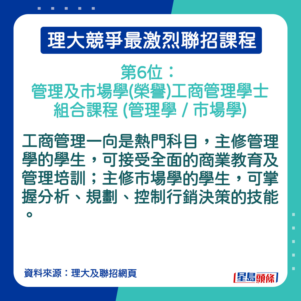 管理及市場學(榮譽)工商管理學士組合課程 (管理學 / 市場學)的課程簡介。