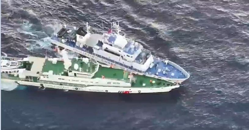 菲律賓船隻今日清晨與中國海警執法船在仁愛礁海域發生擦撞。