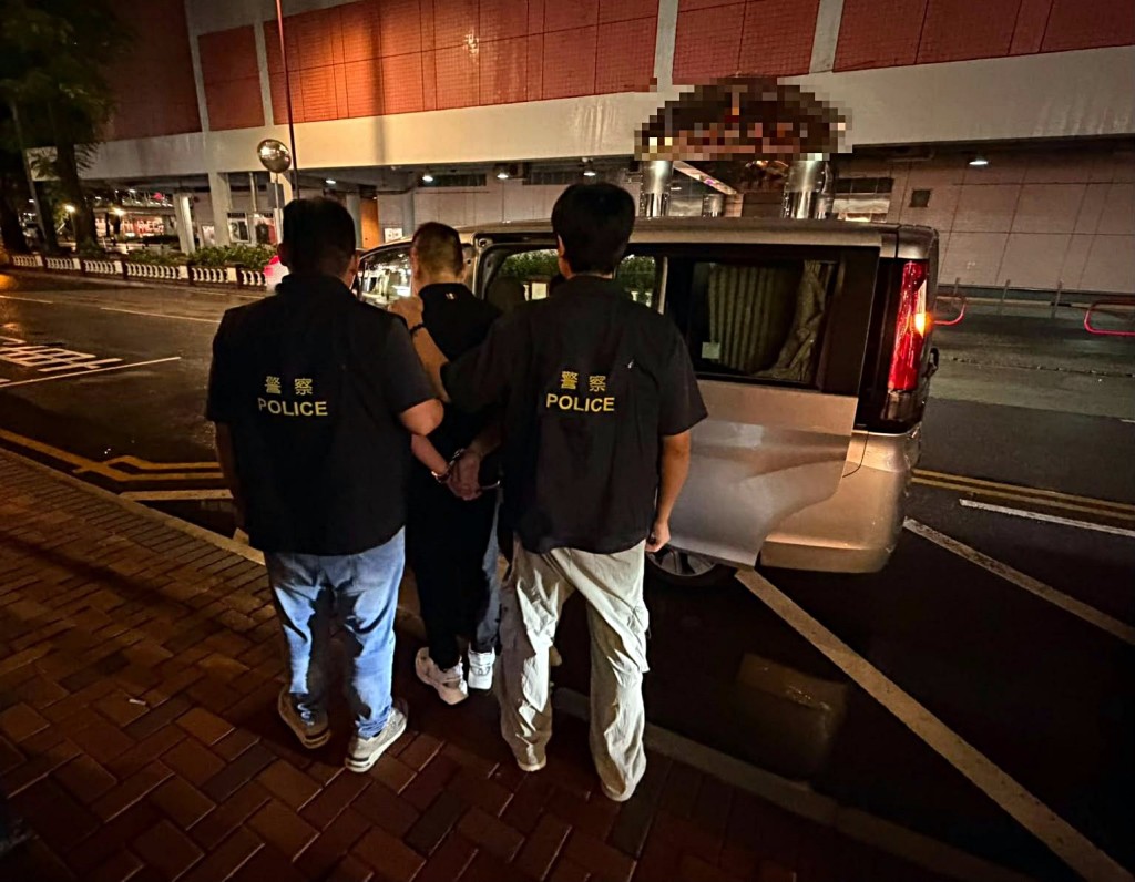 警方拘捕帶領施襲者的頭目「左口」。警方提供 警方拘捕帶領施襲者的頭目「左口」。警方提供
