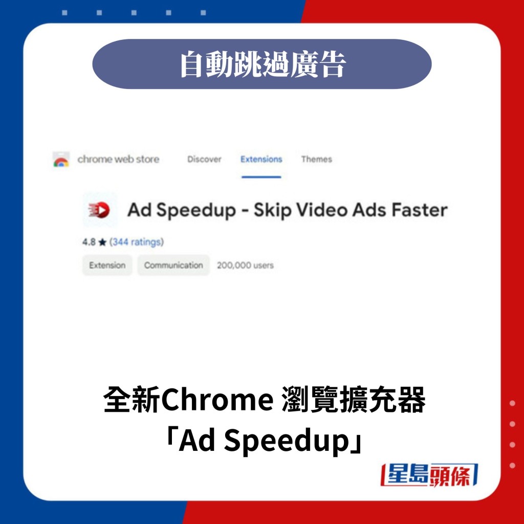 全新Chrome 瀏覽擴充器 「Ad Speedup」