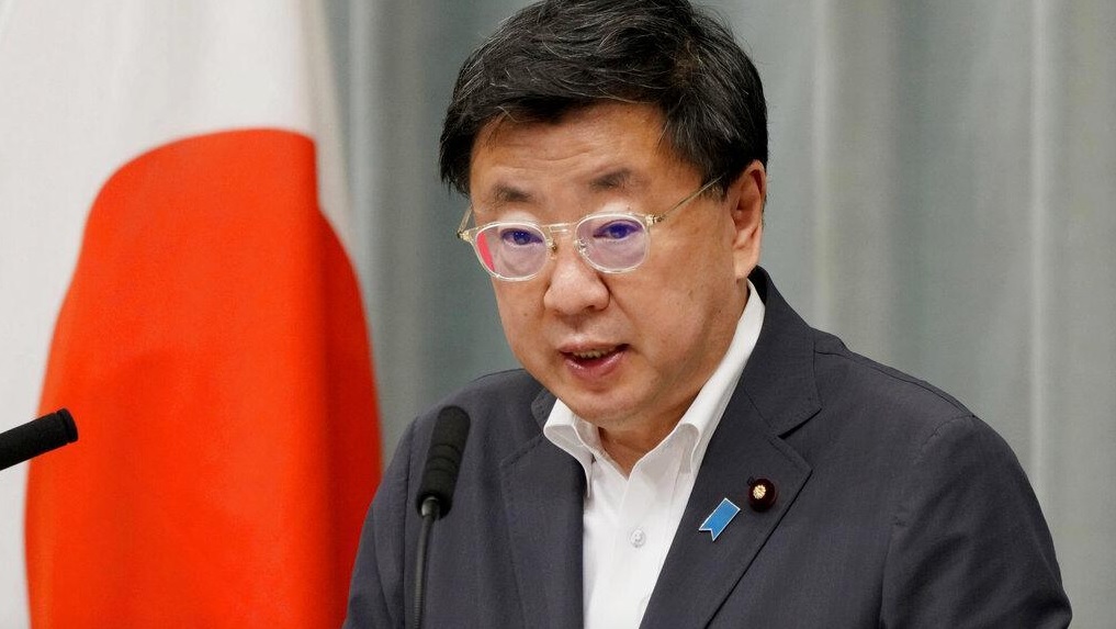 松野博一表示日本已就中國新版地圖提出抗議。（美聯社）