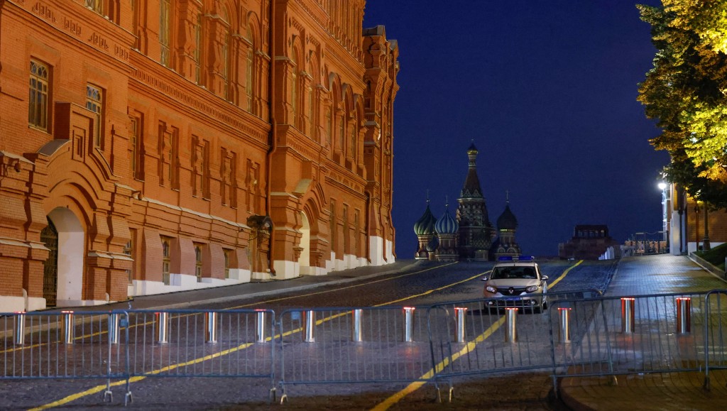 莫斯科克里姆林宫附近街道封锁。 路透社