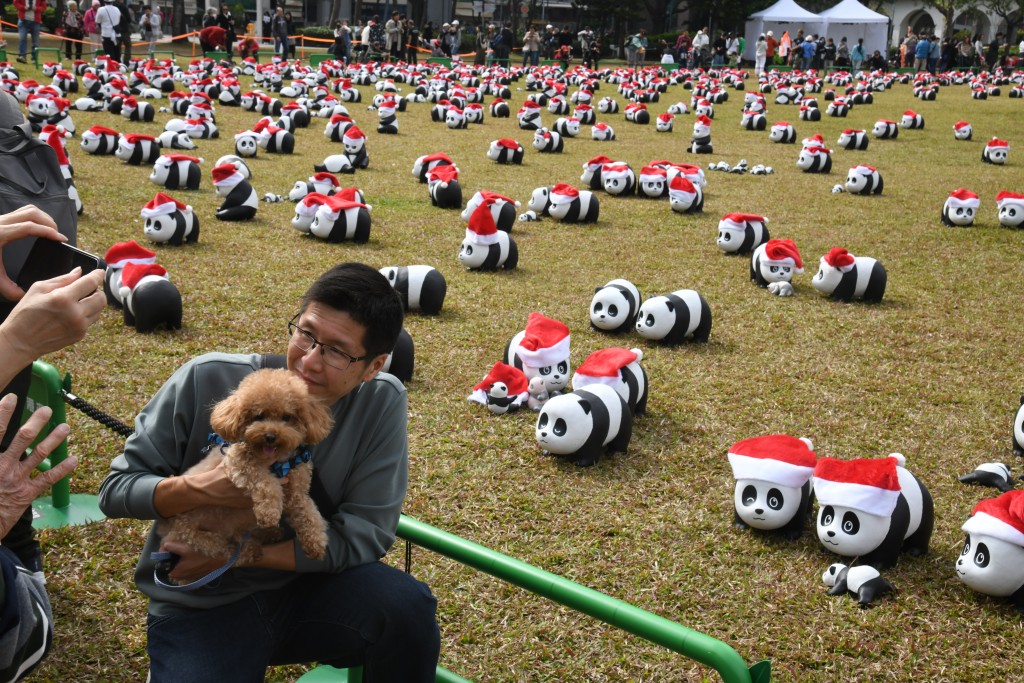 有人帶同愛犬到來看展覽。何健勇攝