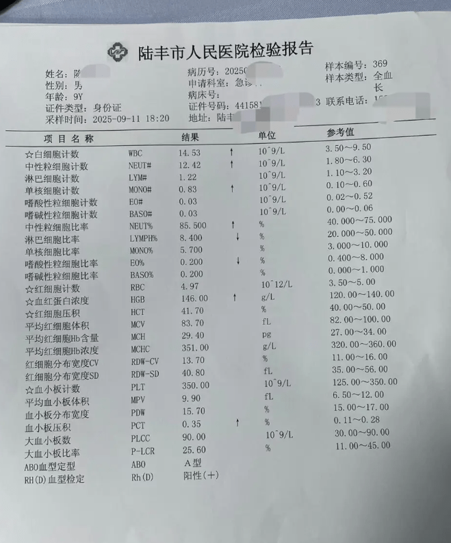 廣東汕尾94名小學生食物中毒入院。極目新聞