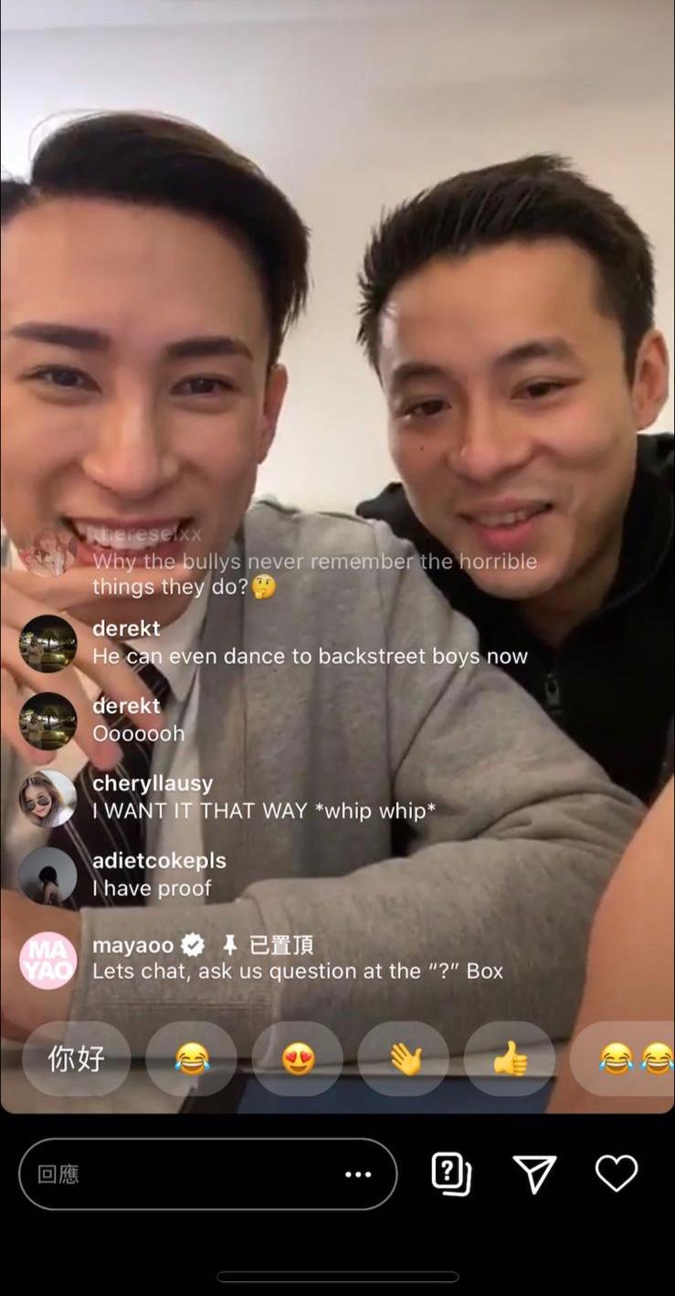 Mayao早前請來同學仔霍啟人接受他的直播訪問。