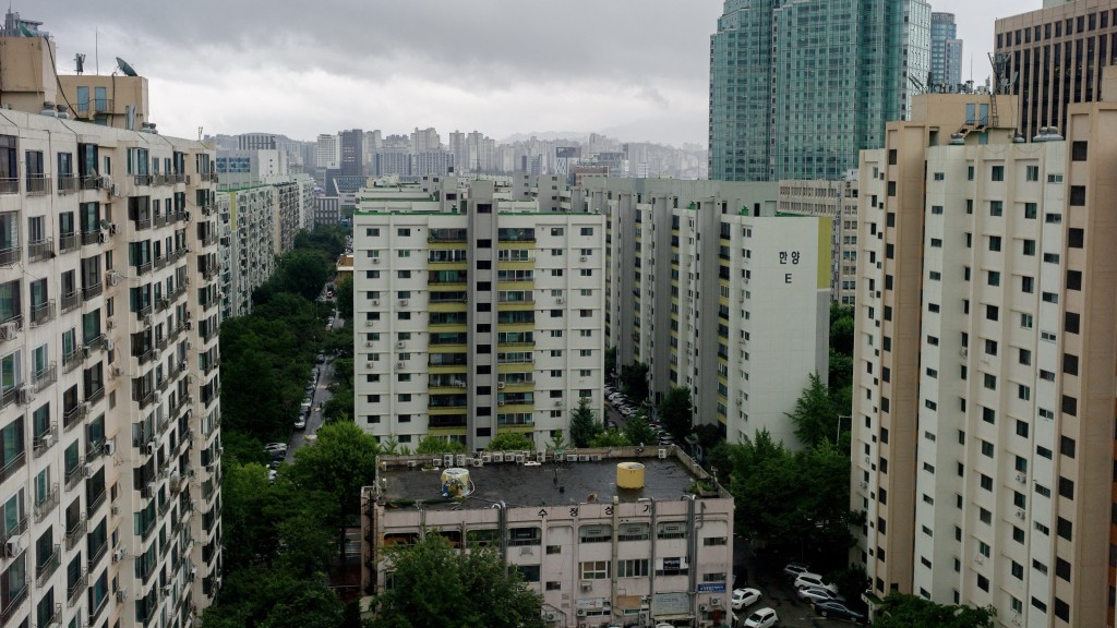首爾汝矣島住宅區。 法新社