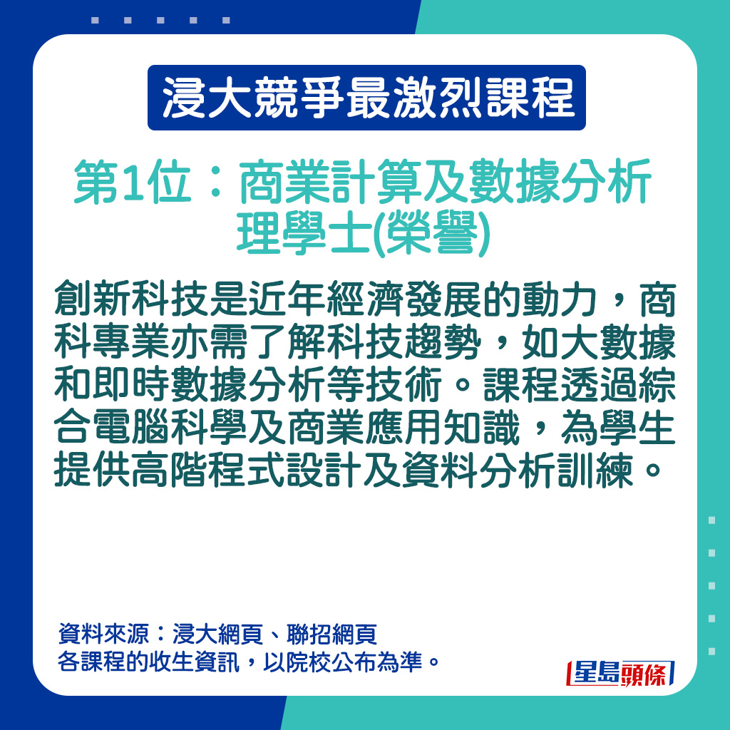 商业计算及数据分析理学士(荣誉)的课程资料。