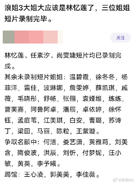 上一份流傳名單有天后林憶蓮，搞到Fans都好興奮。