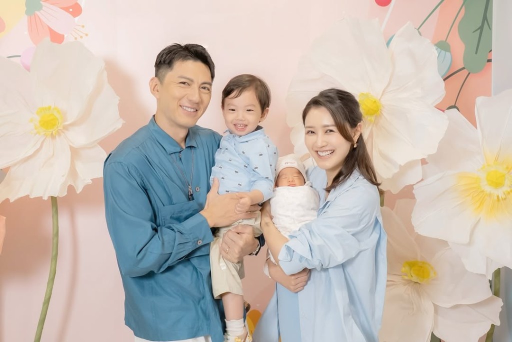 袁偉豪與張寶兒分享一家四口合照，畫面溫馨治癒。