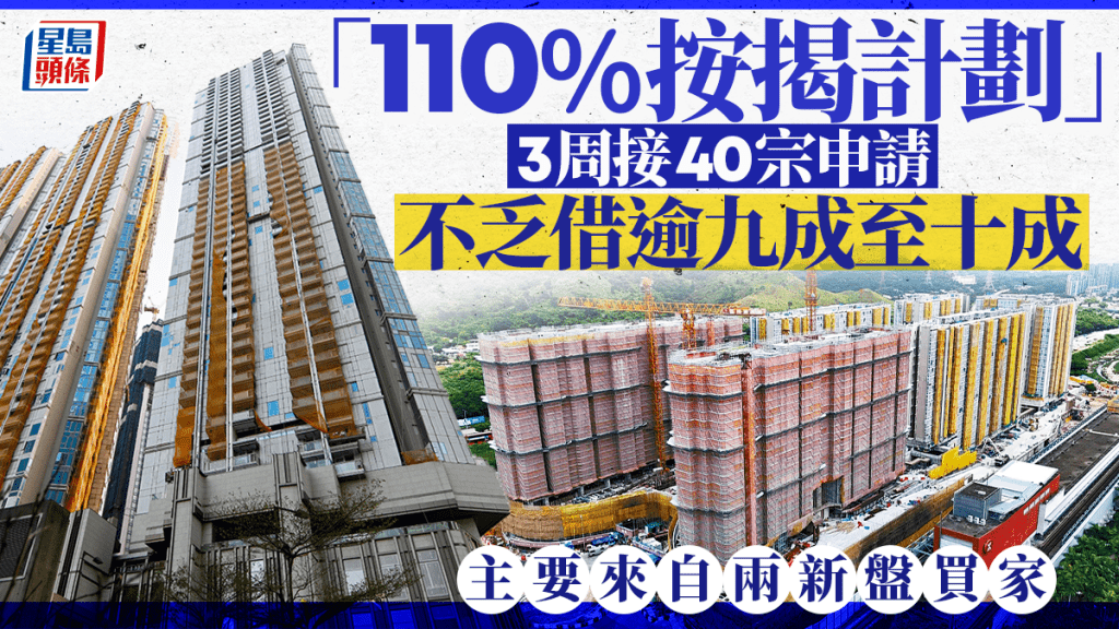 「110%按揭計劃」3周接40宗申請 不乏借逾九成至十成 主要來自兩新盤買家