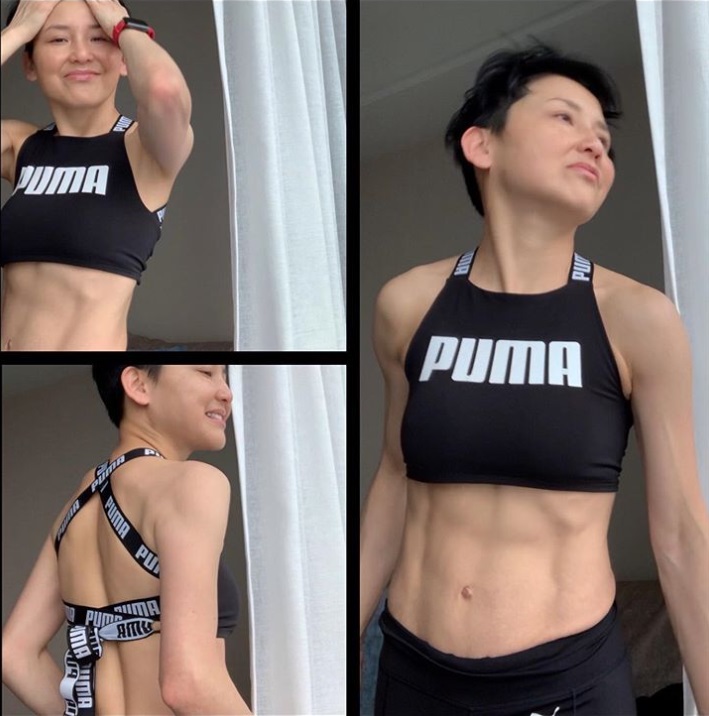 54歲劉美君不時在網上與網民分享運動照。網上圖片