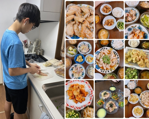 15岁小厨神做出一枱美食。（网图）