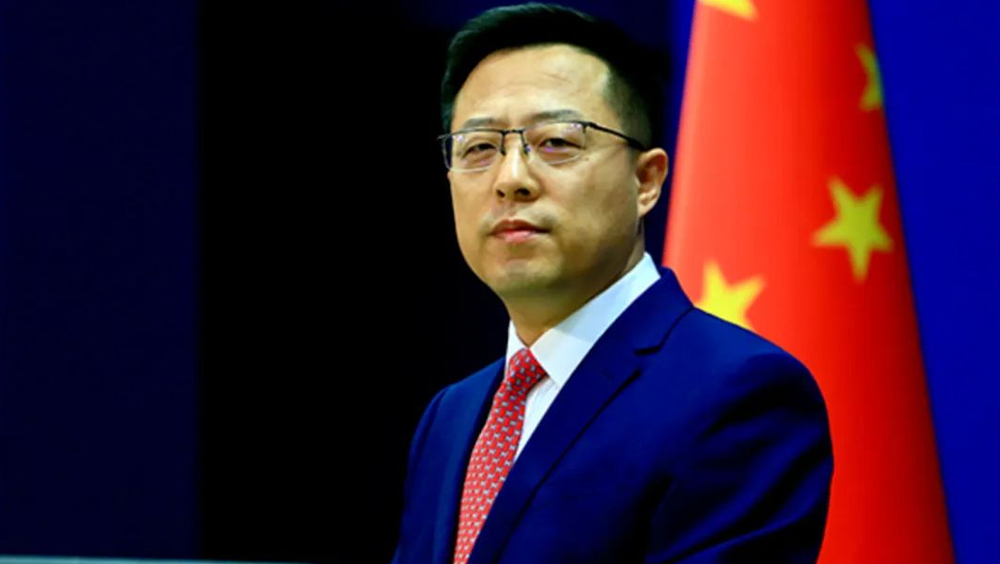 赵立坚强调，台湾问题是中国核心利益中的核心，一个中国原则是中美关系政治基础中的基础，三个联合公报是中美关系最重要的「护栏」。