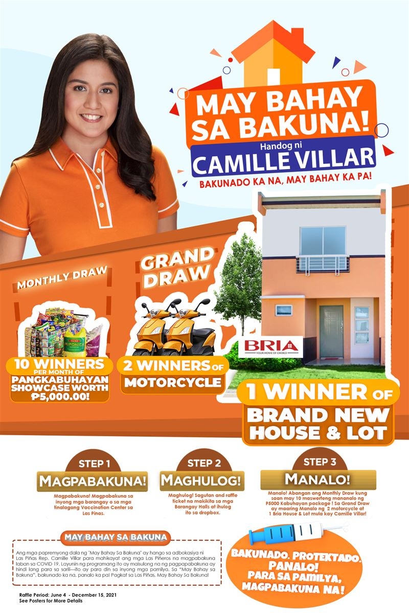為鼓勵打疫苗，菲律賓富豪女議員家族捐別墅作頭獎。（網圖）