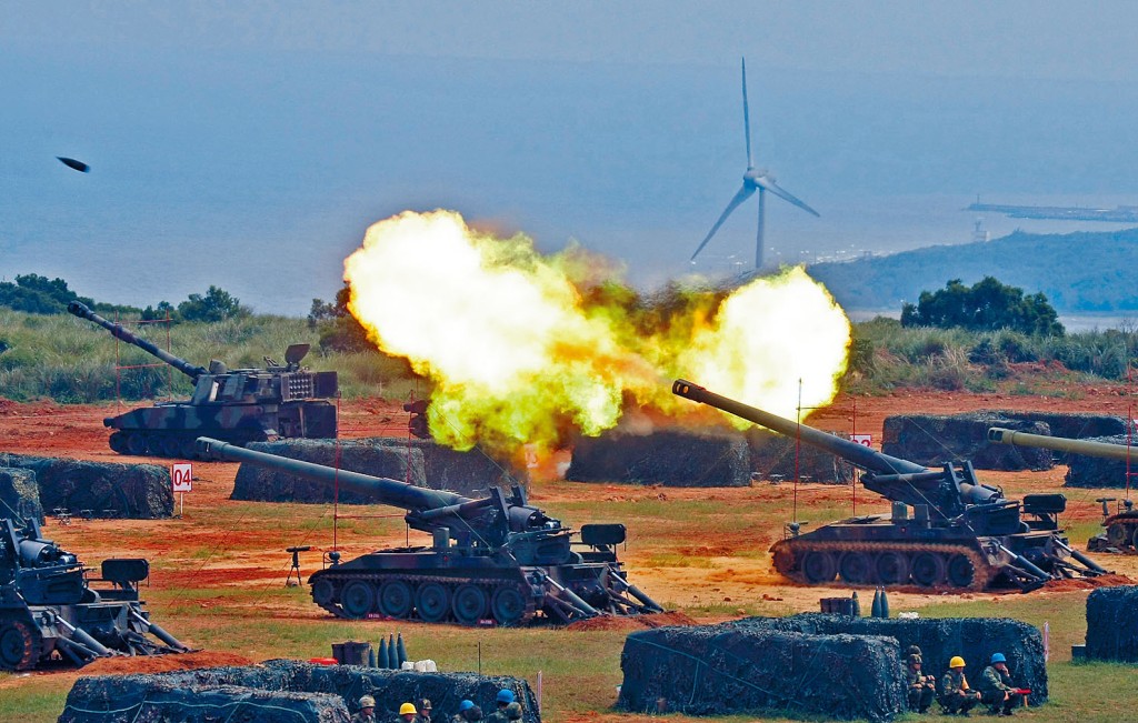 台军现装备有大量M109A2和M109A5自走炮。