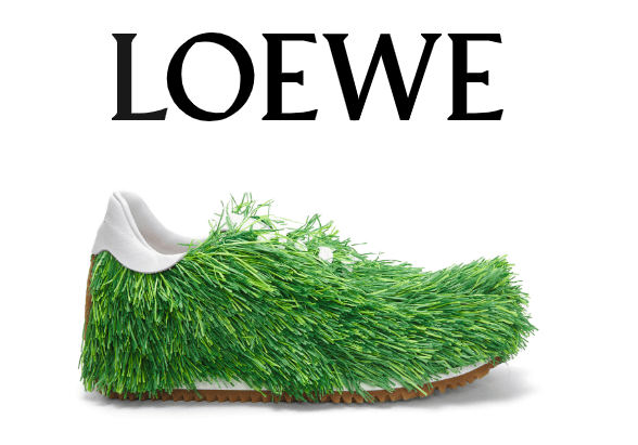 「LOEWE」推出2023春夏系列草地造型運動鞋「Grass Sneaker」。 官網圖