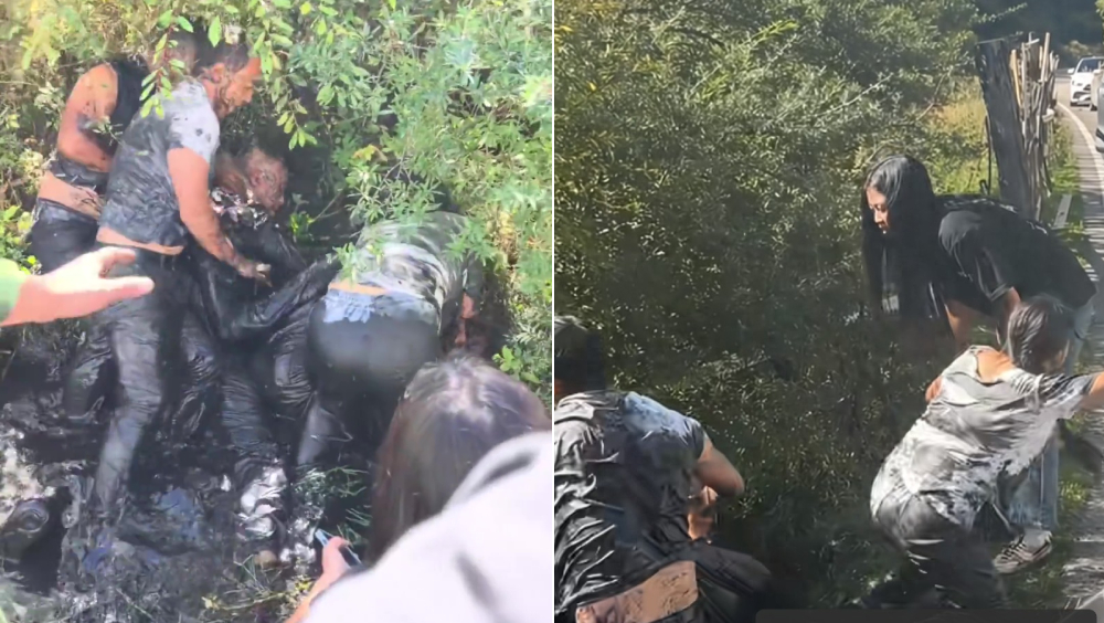 國慶出行MMA｜逆行搶道引發衝突 數男扭打齊摔進黑臭水溝｜有片 