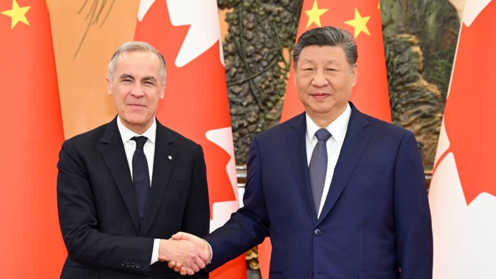 加拿大總理卡尼1月訪華時與習近平會面。新華社